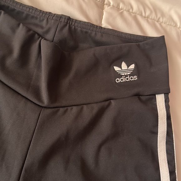 Adidas Originals Adicolor High Rise 3 Stripe Biker Shorts Tights Black Small - Picture 4 of 7
